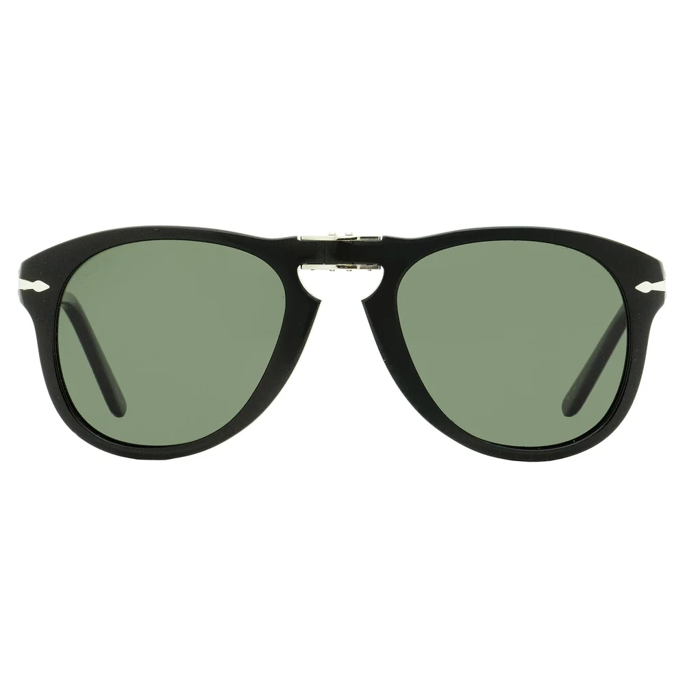 Persol Black Frame Gray Polarized Green Lens Sunglasses - 52mm